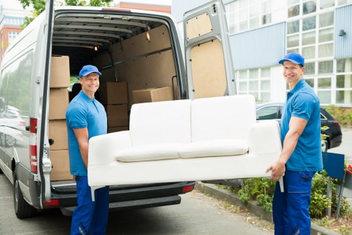 Moving van and boxes ready for a home move in Wandsworth