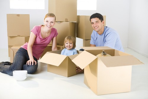 Loading furniture and boxes into a removal truck