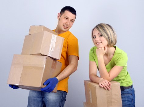 Packed household boxes prepared for a local move in Wandsworth