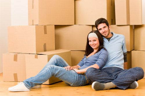 Careful loading of household items into a removal van for a Wandsworth move