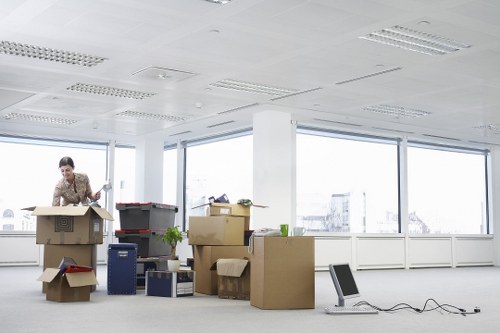 Office furniture and equipment prepared for a local Wandsworth move