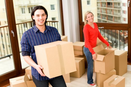 Packed moving boxes ready for a local house move in Wandsworth